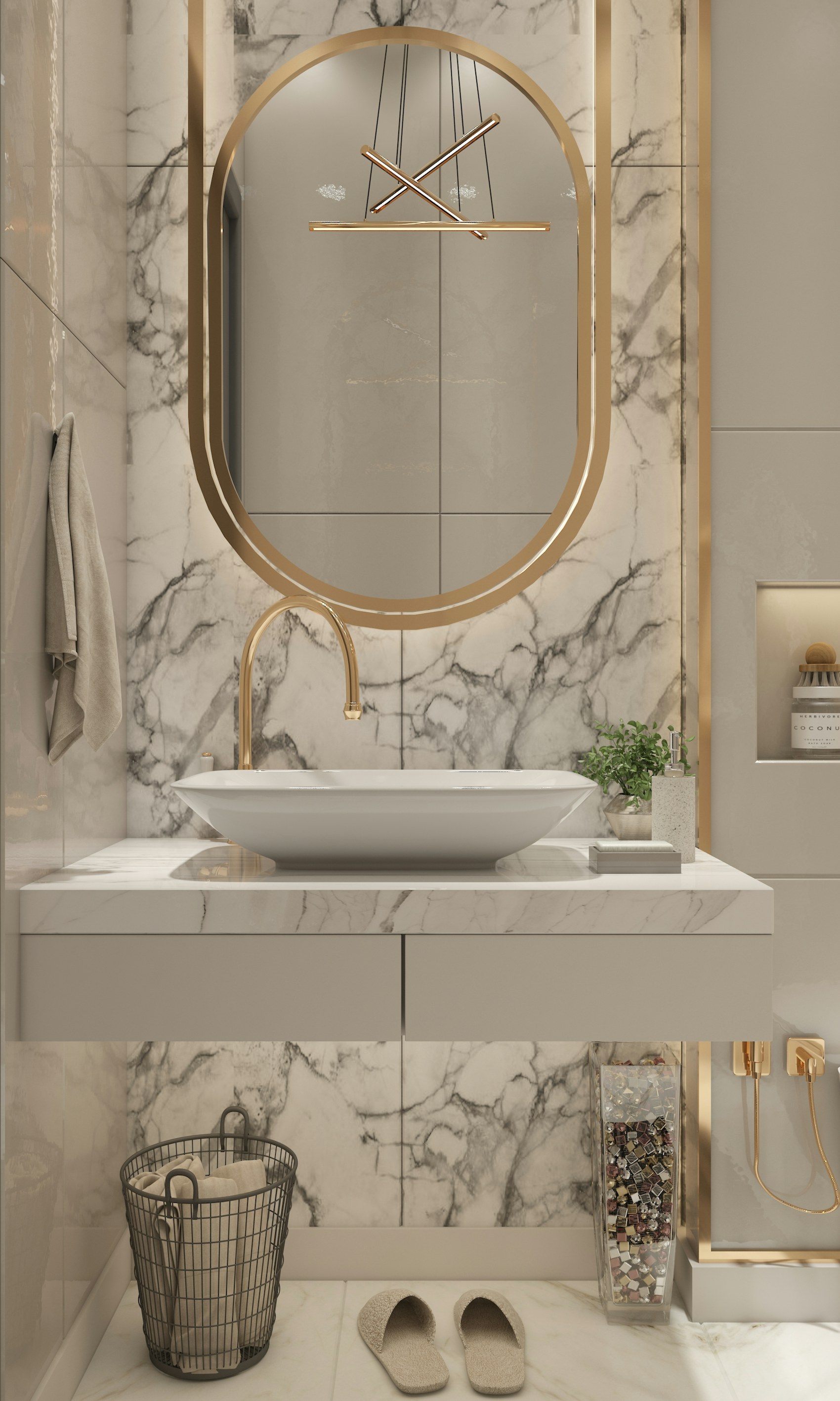 Salle de bain marbre